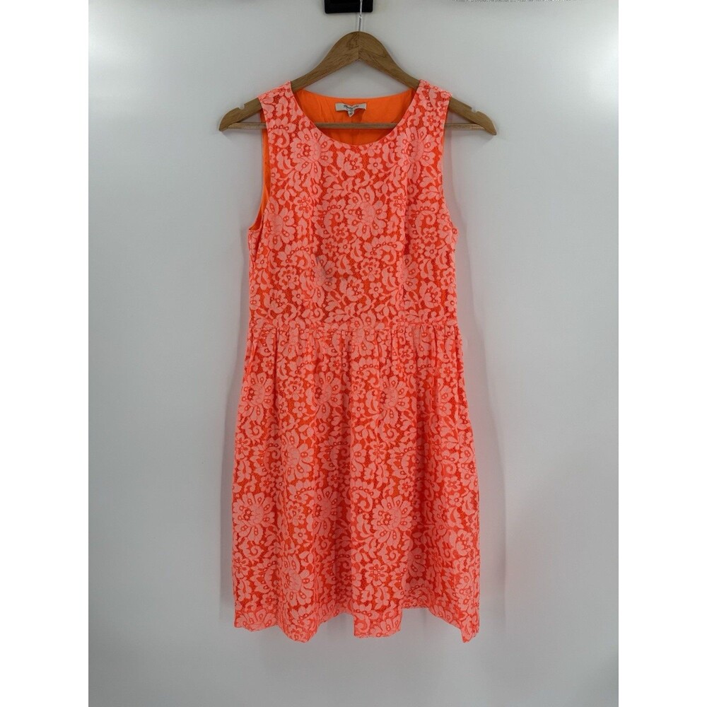 Gorgeous Madewell Orange Lace Sleeveless Blossom Dress Size 6 EUC